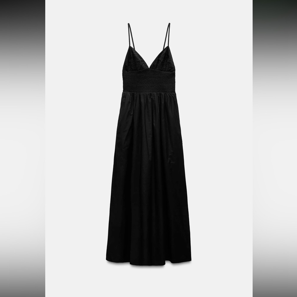 ZARA EMBROIDERED GABARDINE DRESS